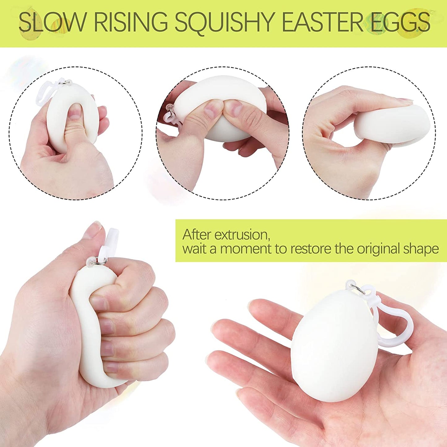 Slow Rising Fluffy Egg Set, 10.16" x 7.32" x 2.48"