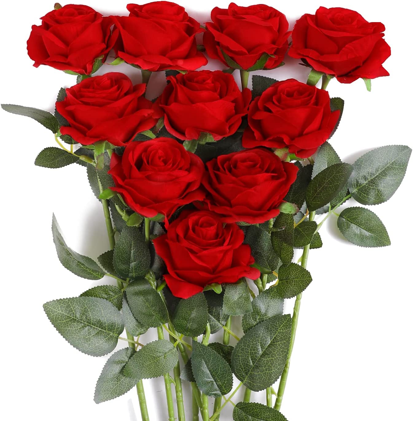 10 Artificial Red Rose Flowers for Valentine's Day