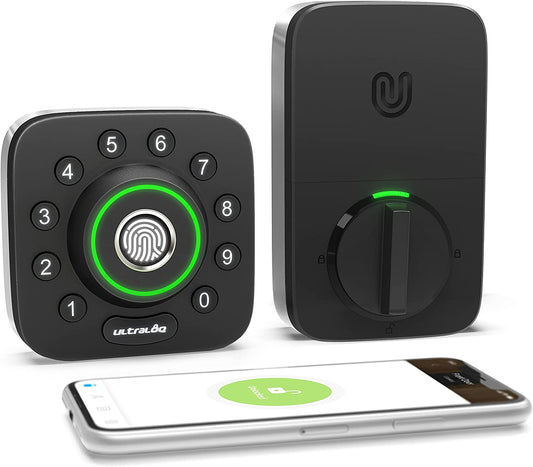 Smart door lock, with Bluetooth and biometric fingerprint.