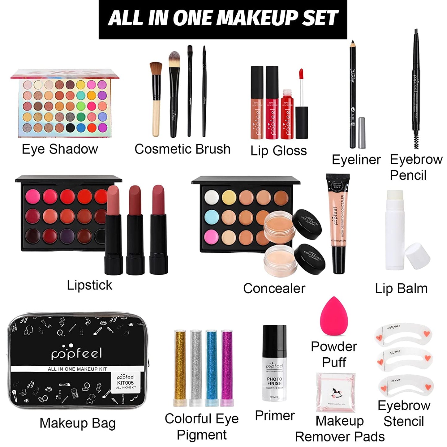 Complete makeup kit, KIT005#, 40 eyeshadow colors