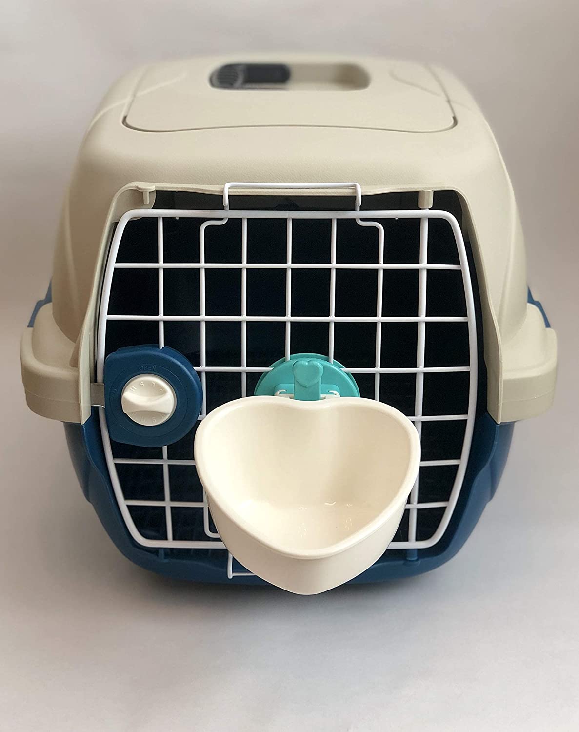 Water and food Dish for  small pets,aqua color