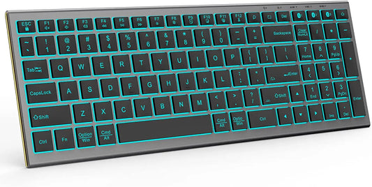 Bluetooth wireless keyboard for 3 devices, Color: Black