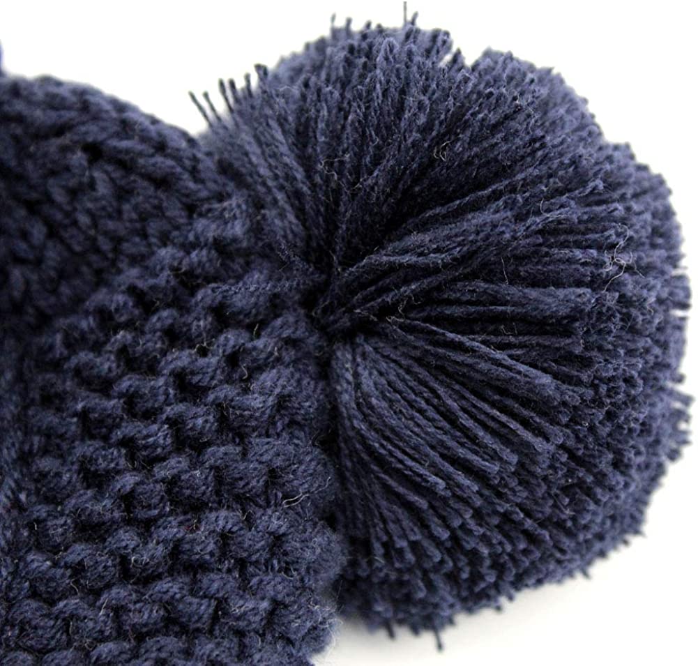 Baby hat with ear flaps, (Color: Navy - 0-6 monts)