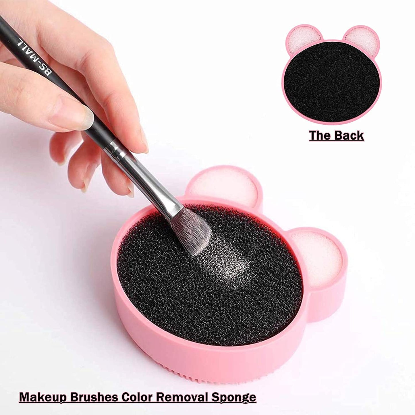 2-in-1 Color Remover Sponge and Cleaning Mat for Brushes (Pink)