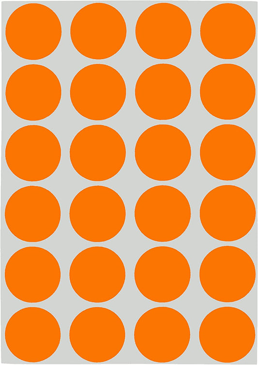 1008-Pack Round Permanent Stickers, 3/4", Orange