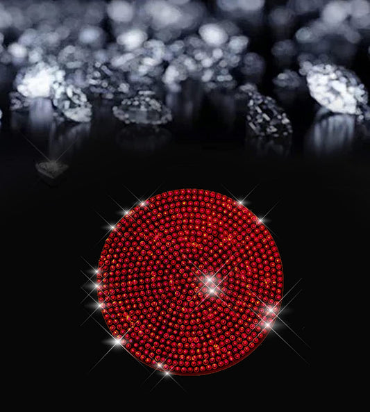 2 x Rhinestone Car Coasters (Red)