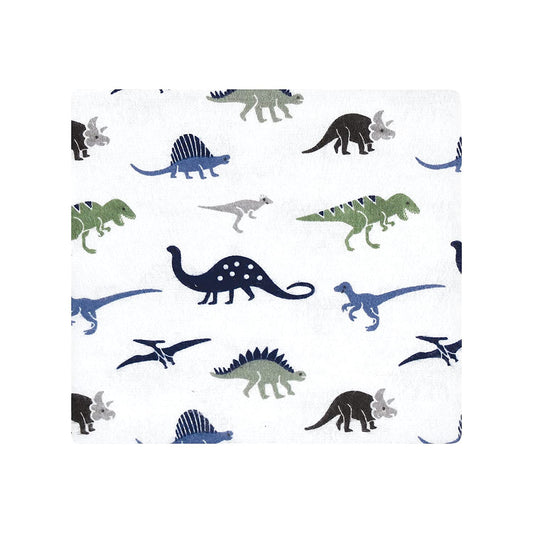 Flannel Baby Blanket Bundle, One Size (Dino/Blue/Green)