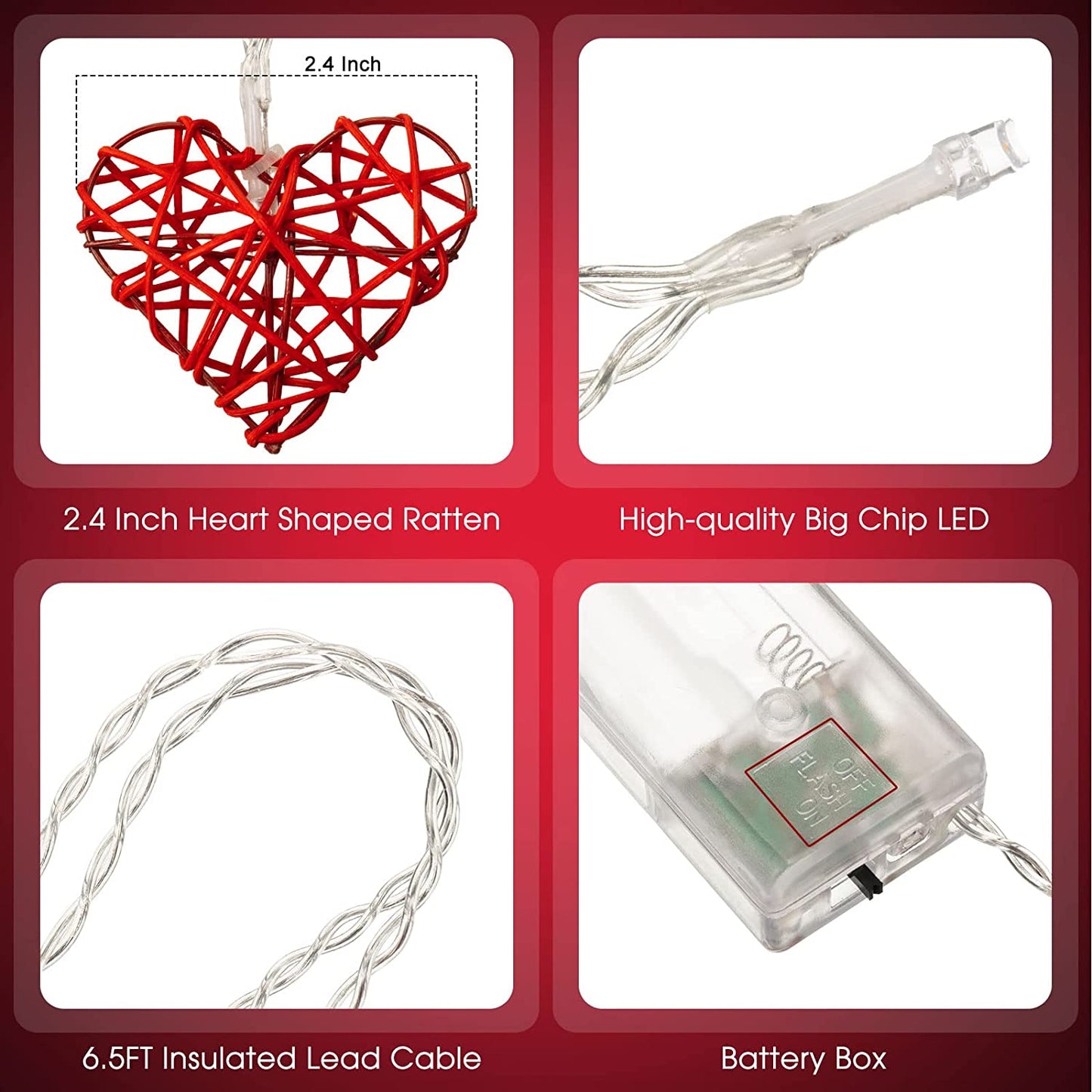 Valentine Heart String Lights (1 Pack)