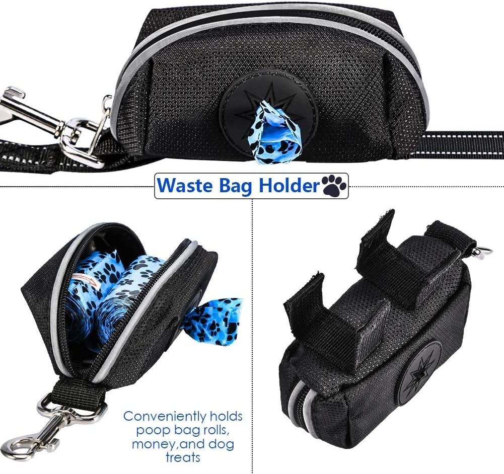 Double dog leash, comfortable double adjustable padded handles,