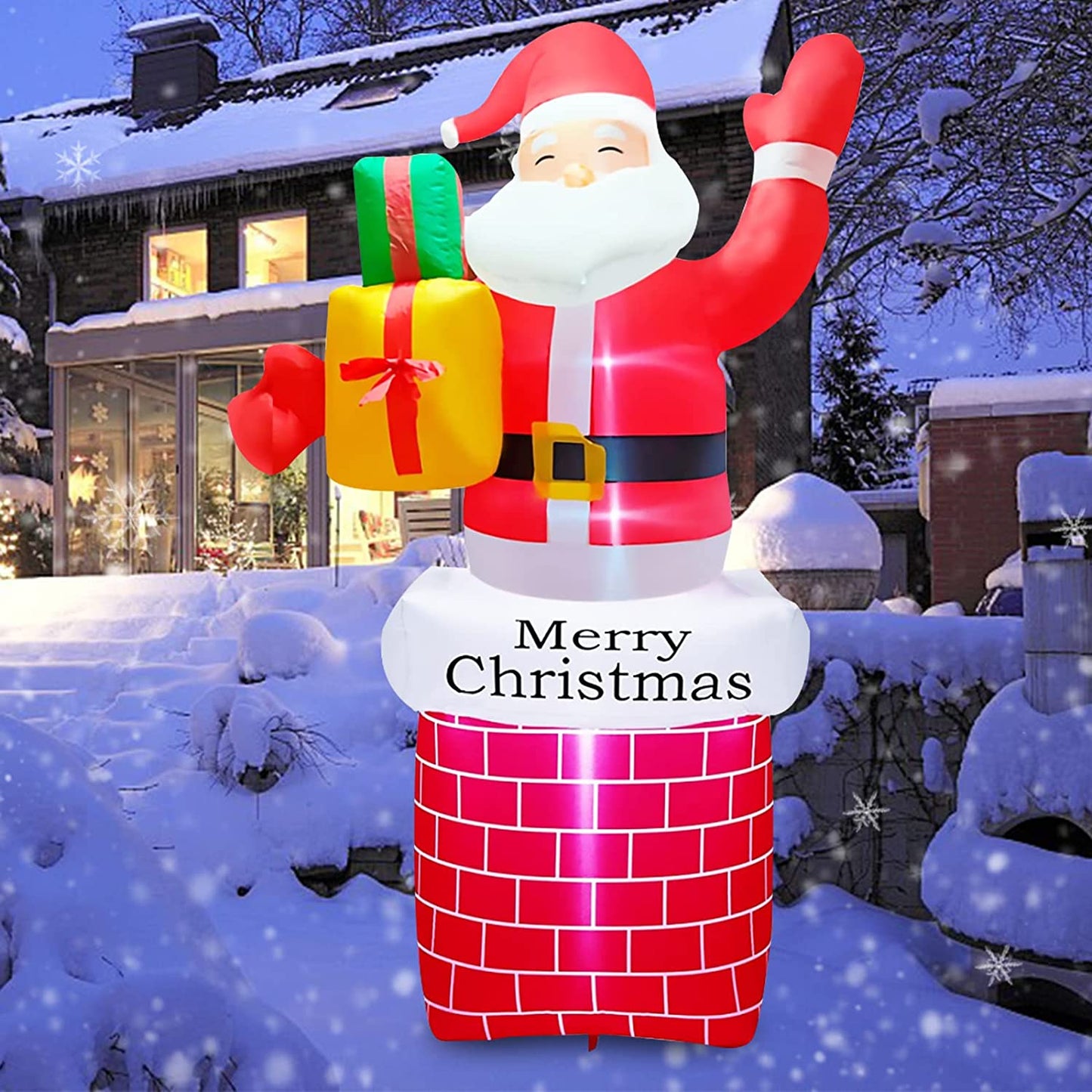 6ft Christmas Inflatable Santa Claus in Chimney