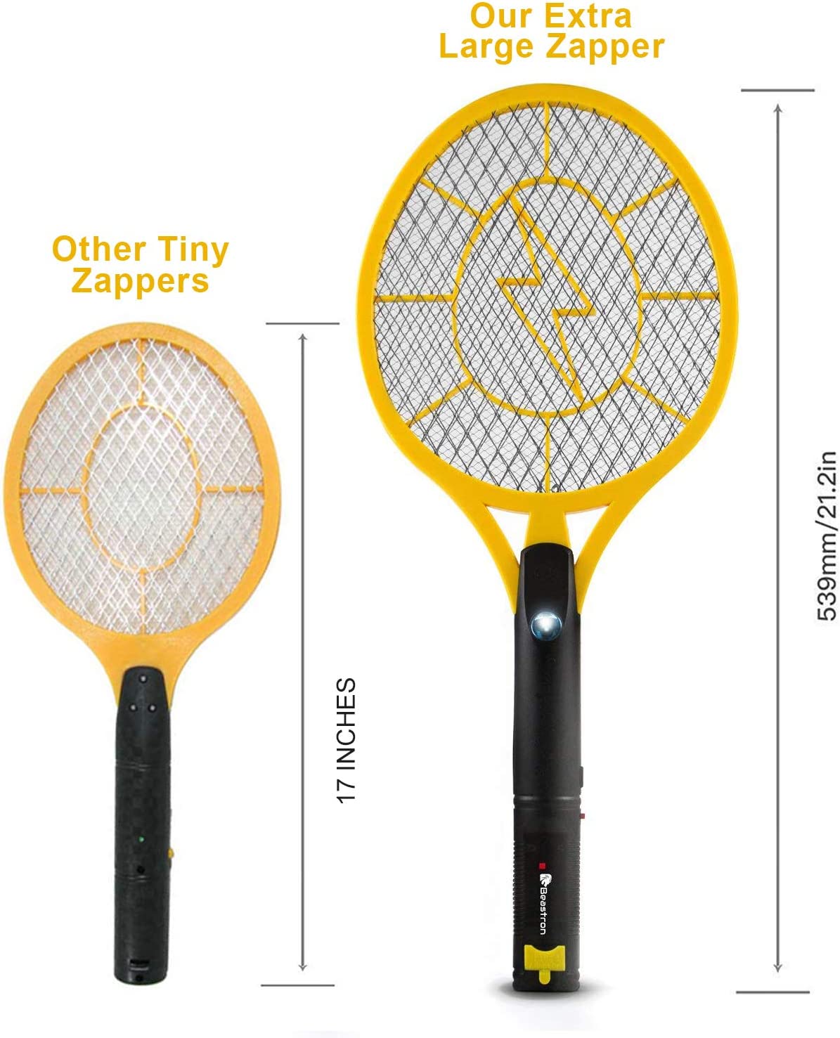 Mesh fly killer racket 2-ply (large), yellow