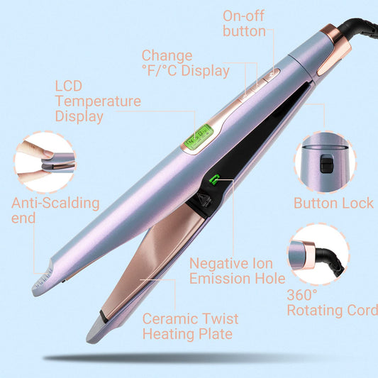 2-in-1 curling iron and hair straightener