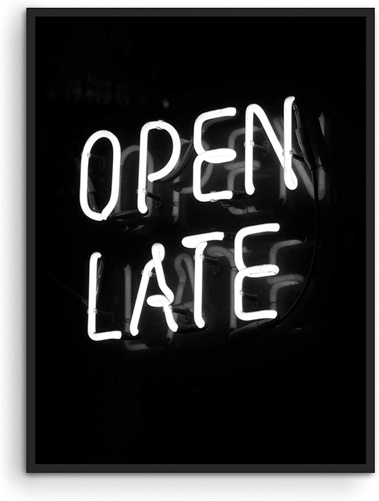 "Open Until Late" Posters Neon Sign, Bedroom Wall Decoration