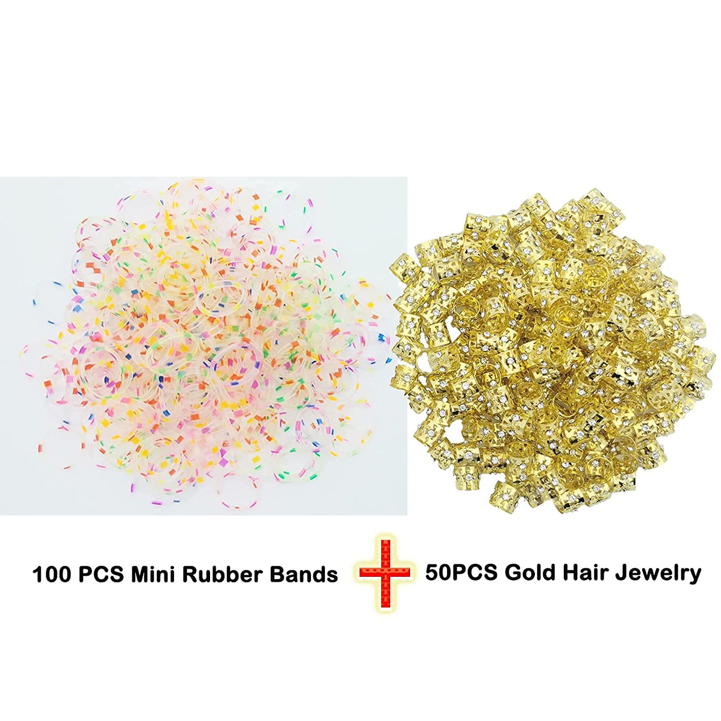 Hair jewelry with rhinestones for braids and dreadlocks (box A)