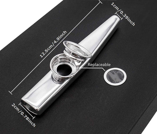 Metal kazoo with a beautiful box, (silver)