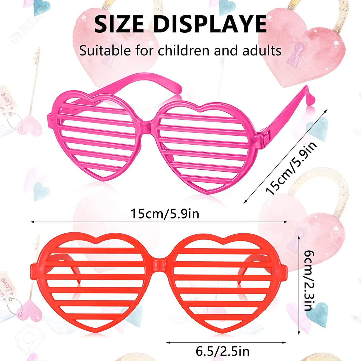 Set of 24 Valentine's Day Party Glasses