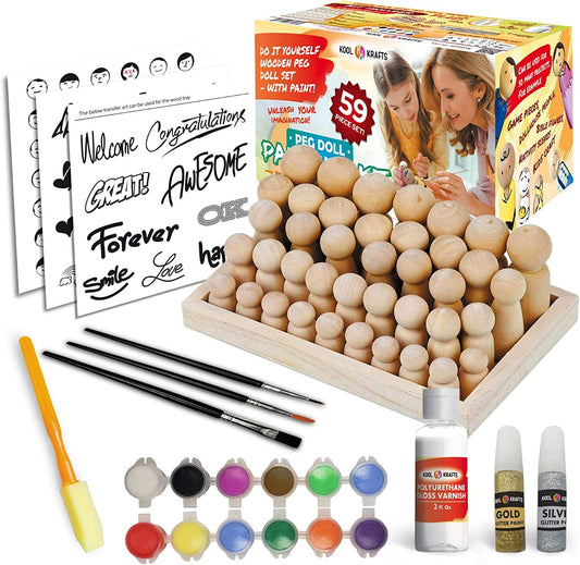 Doll Kit for Crafts, Wood, 7.68 x 4.76 x 3.9 inches