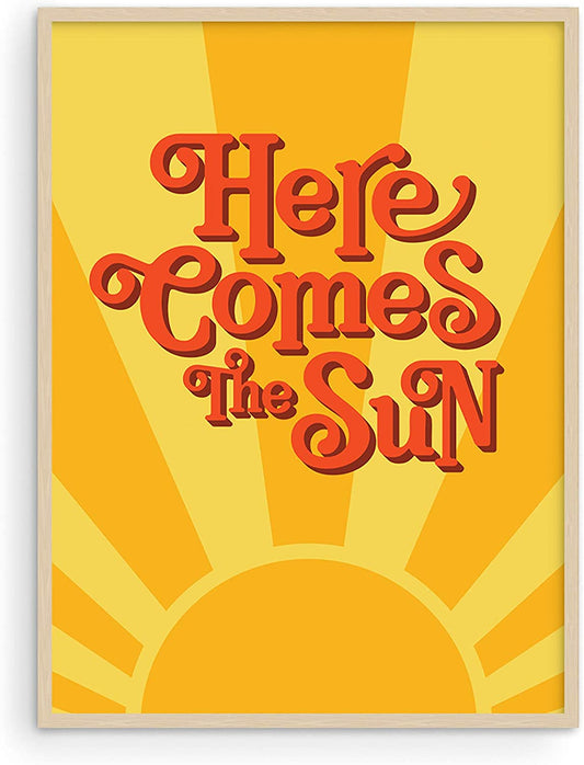 Beatles Lyrics Wall Art (Here Comes the Sun)