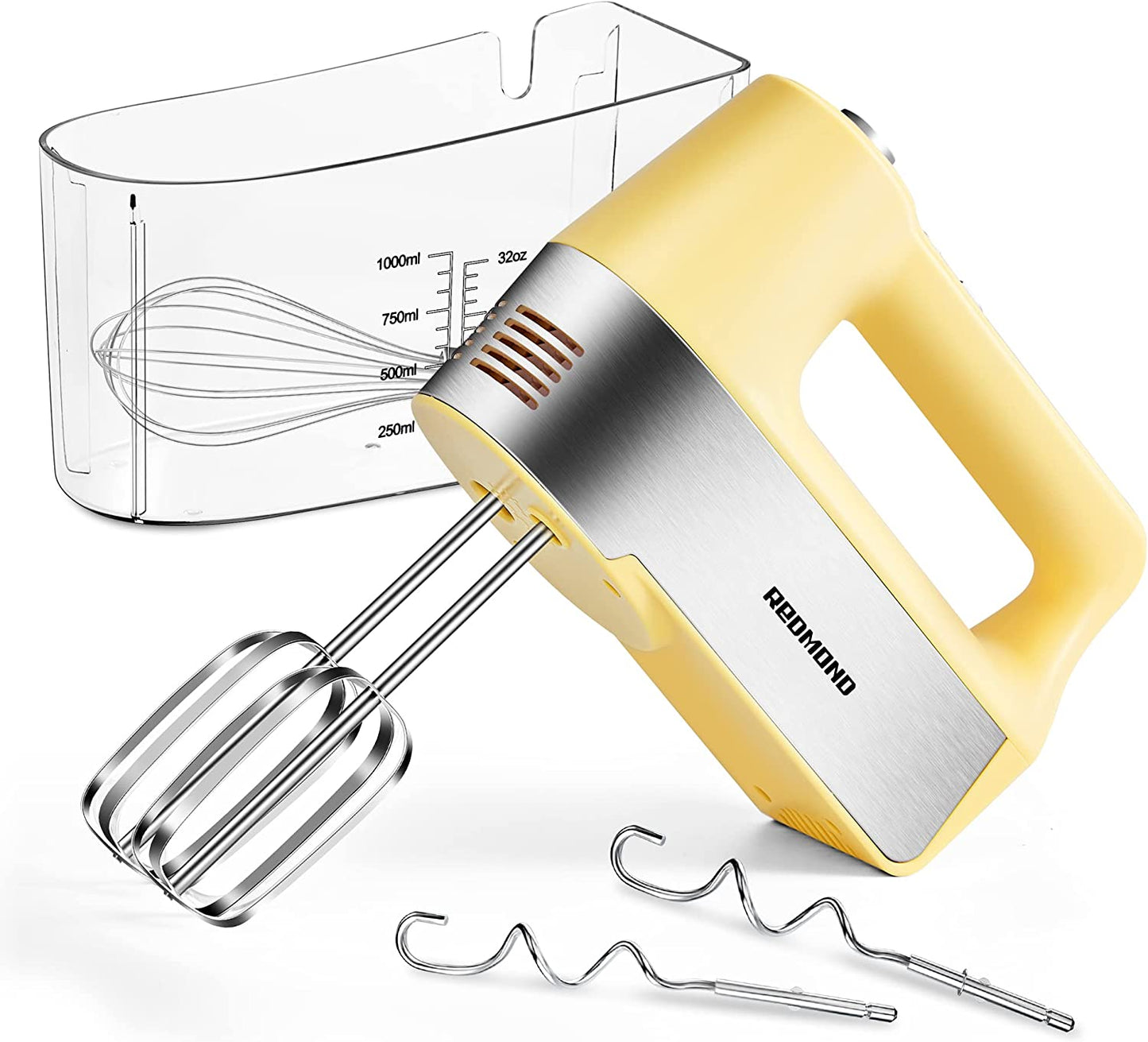 Electric Hand Mixer, Yellow, 5.69 x 3.15 x 7.78 inches