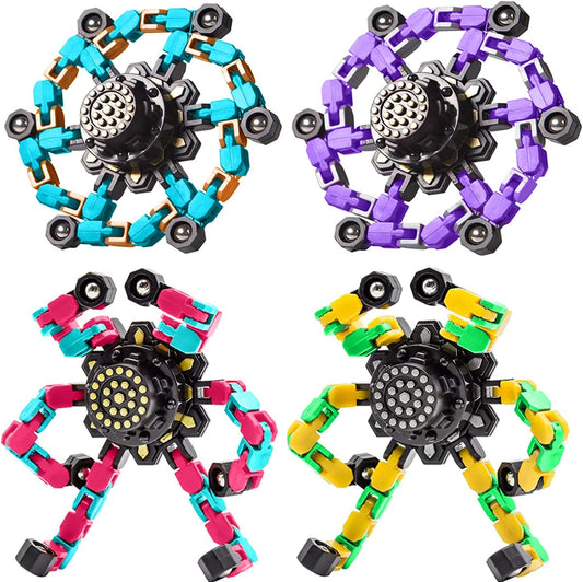 Squeeze Chain Spinner Toy - 3 x 1 x 0.5 inches