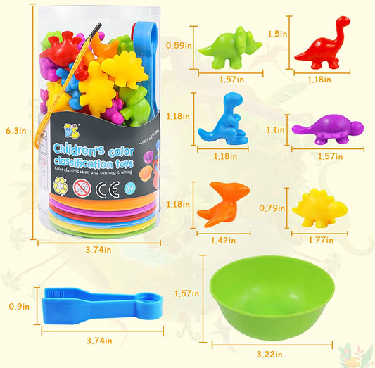 Dinosaur Toys, 6.3 x 3.5 x 3.5 inches, Multicolored