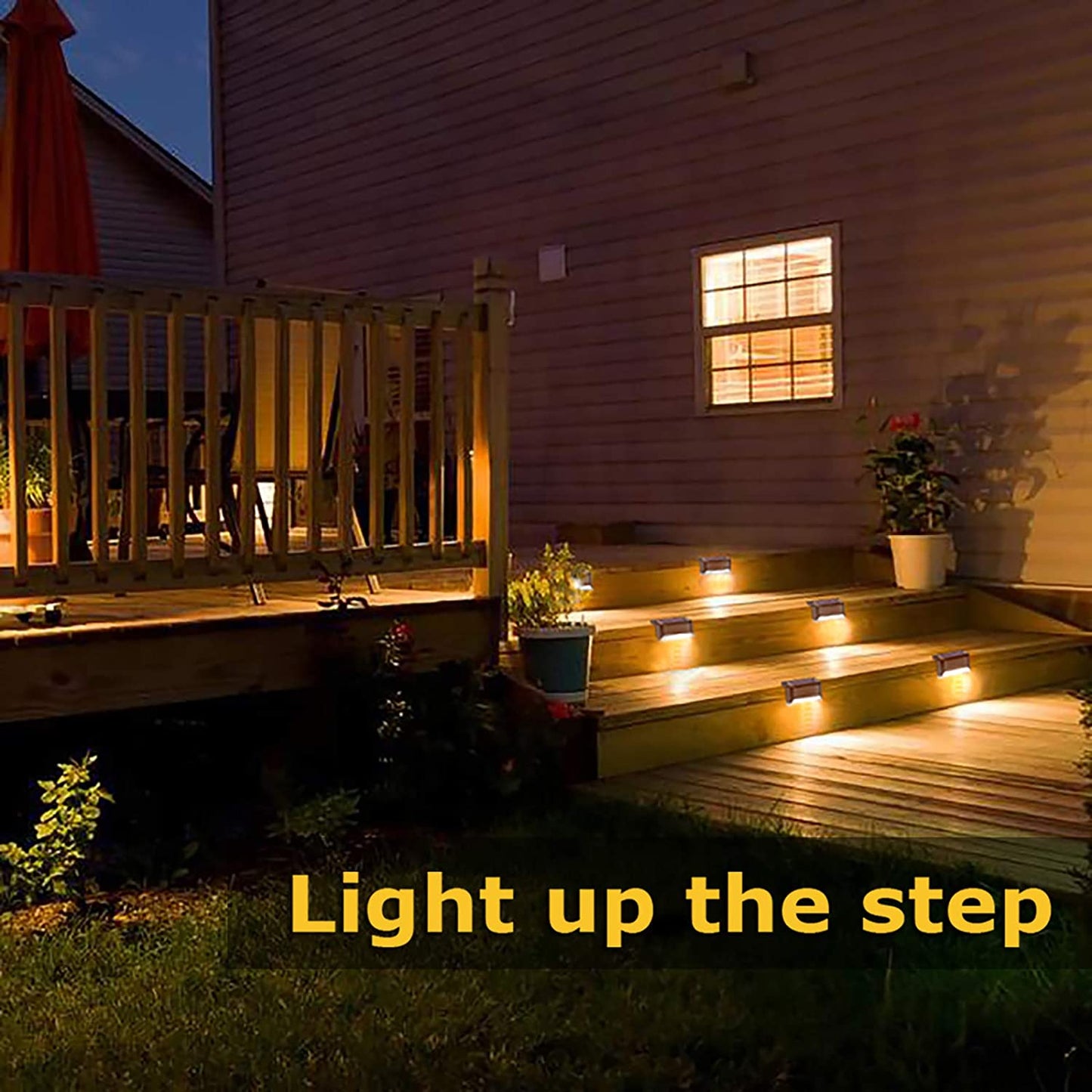 16 Pack Waterproof Solar LED Step Light, Warm White