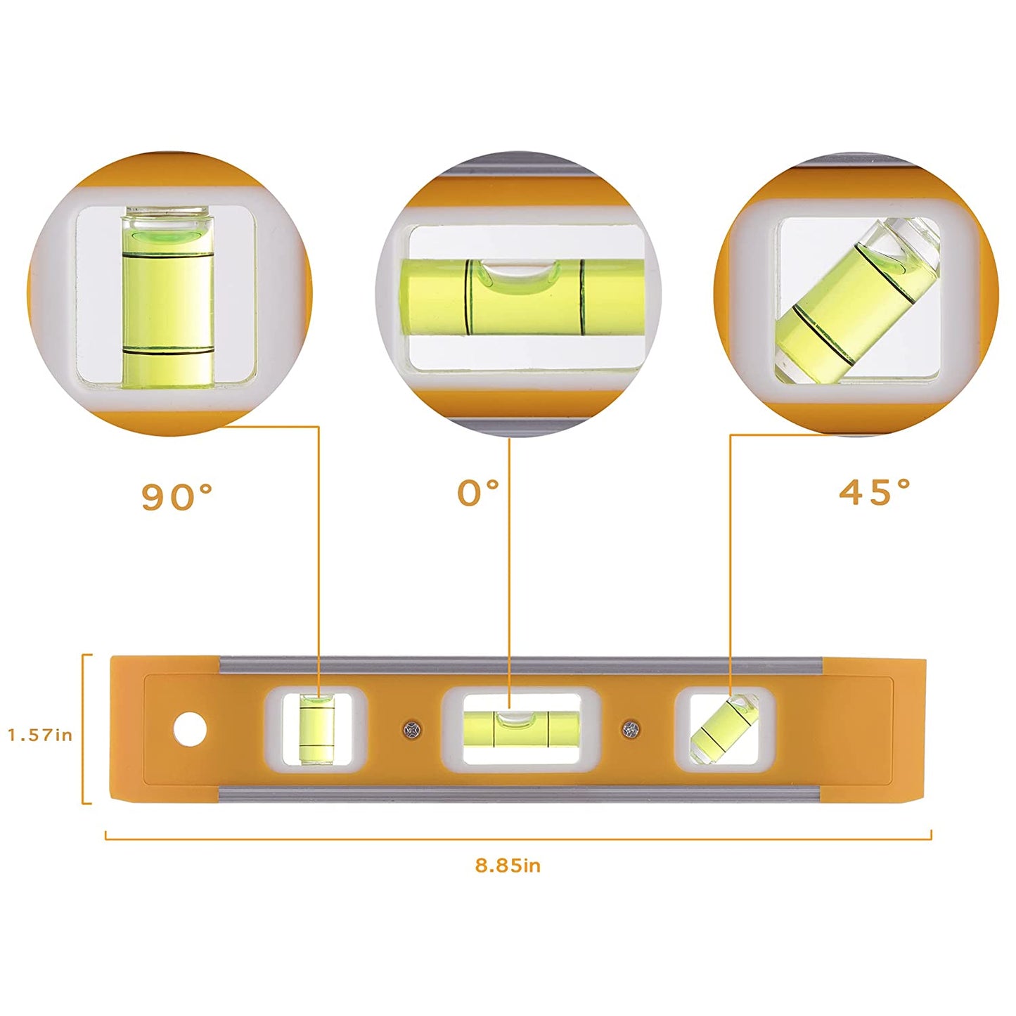 25 'and 33' tape measures with a 9 '' torpedo level