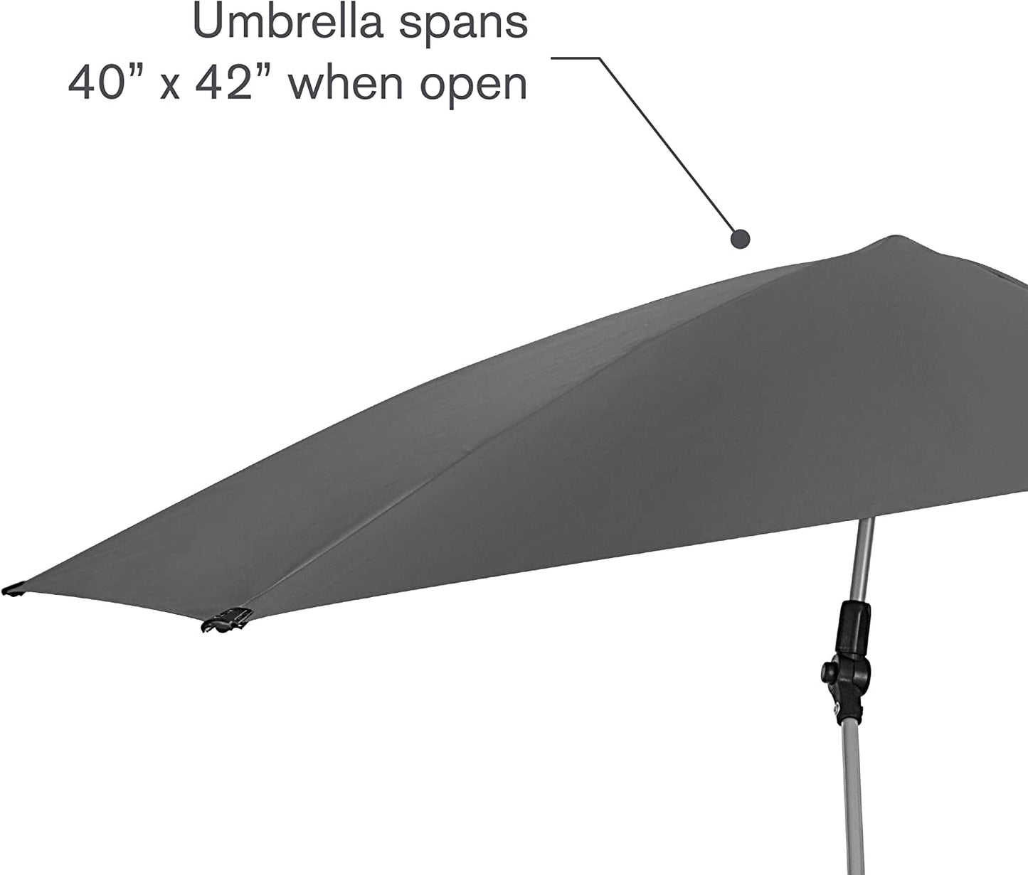 Adjustable umbrella with universal clamp, Gray, Regular