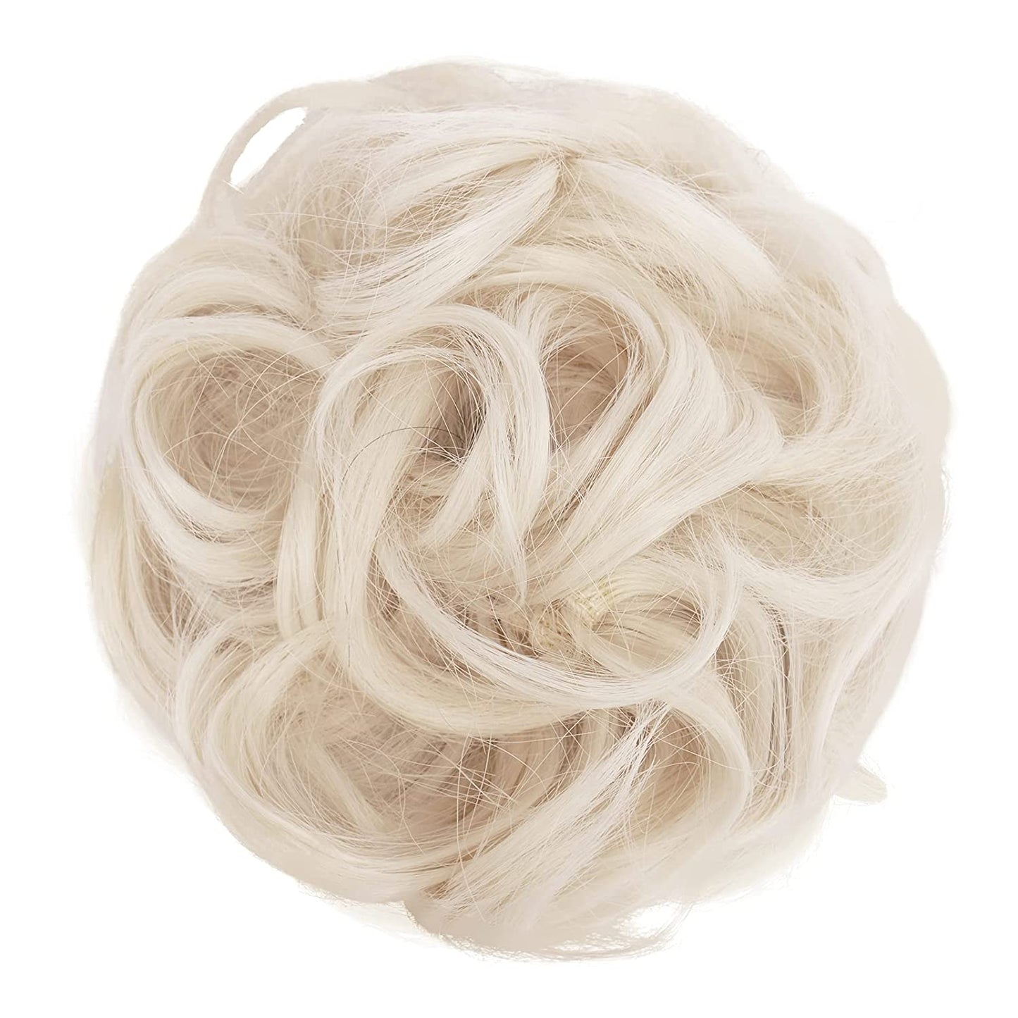 1 Kinky Wavy Synthetic Hair Chignon (60# Ash Platinum Blonde)