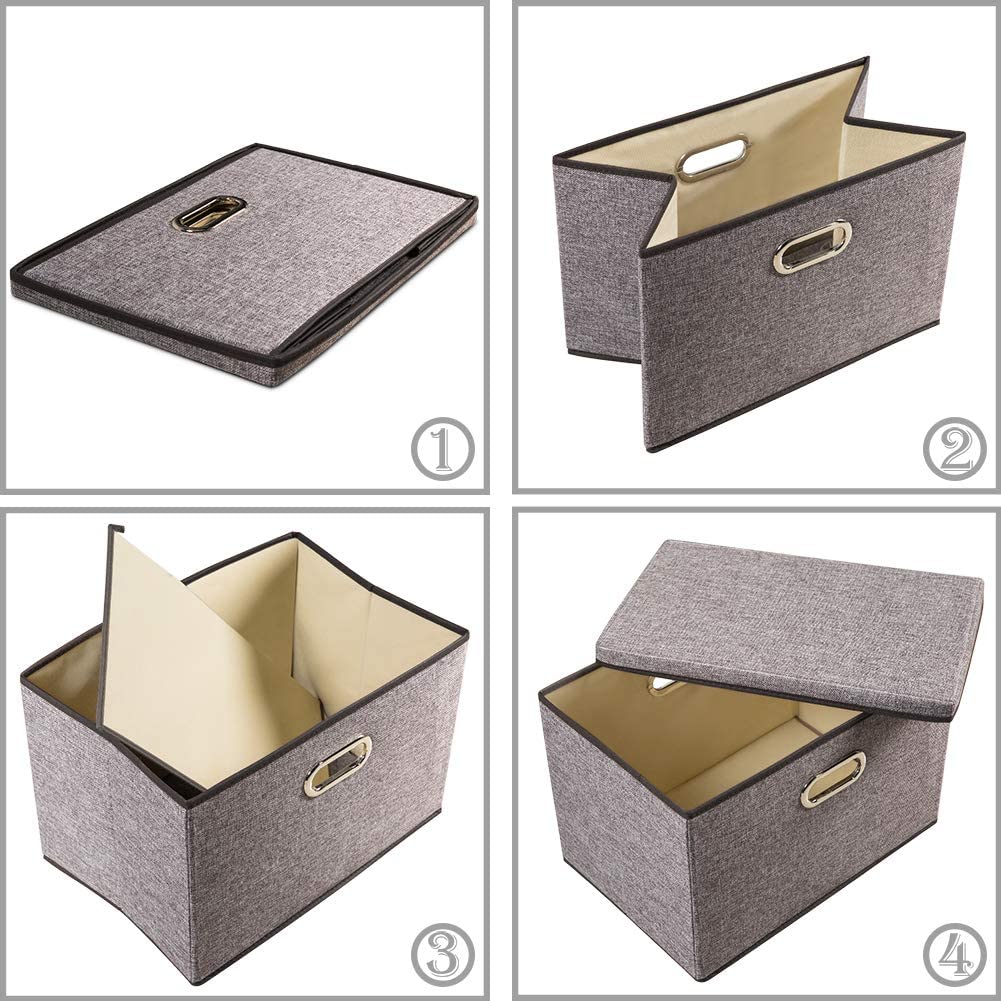 3-Pack Fabric Office Storage Boxes (17.7 x 11.8 x 11.8")