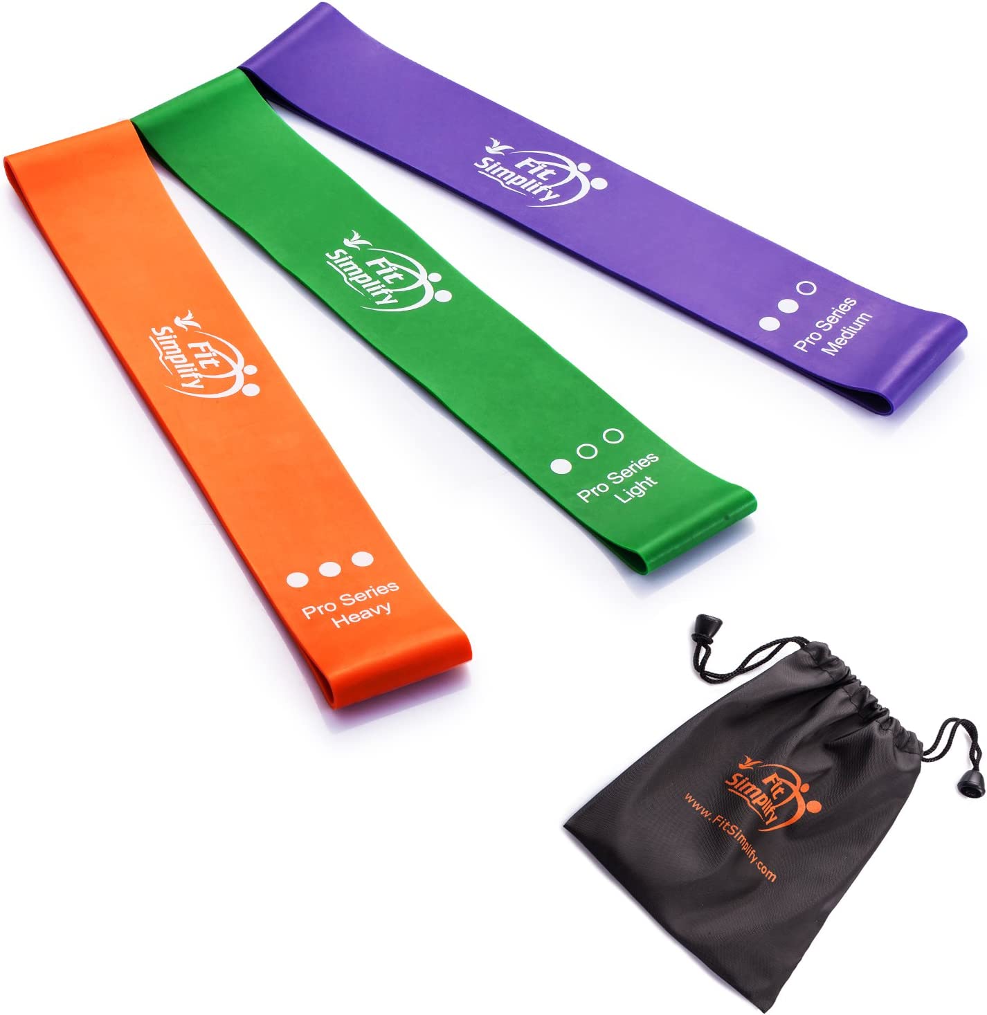 Pro Series Resistance Bands, Set of 3 Green, Purple, Orange