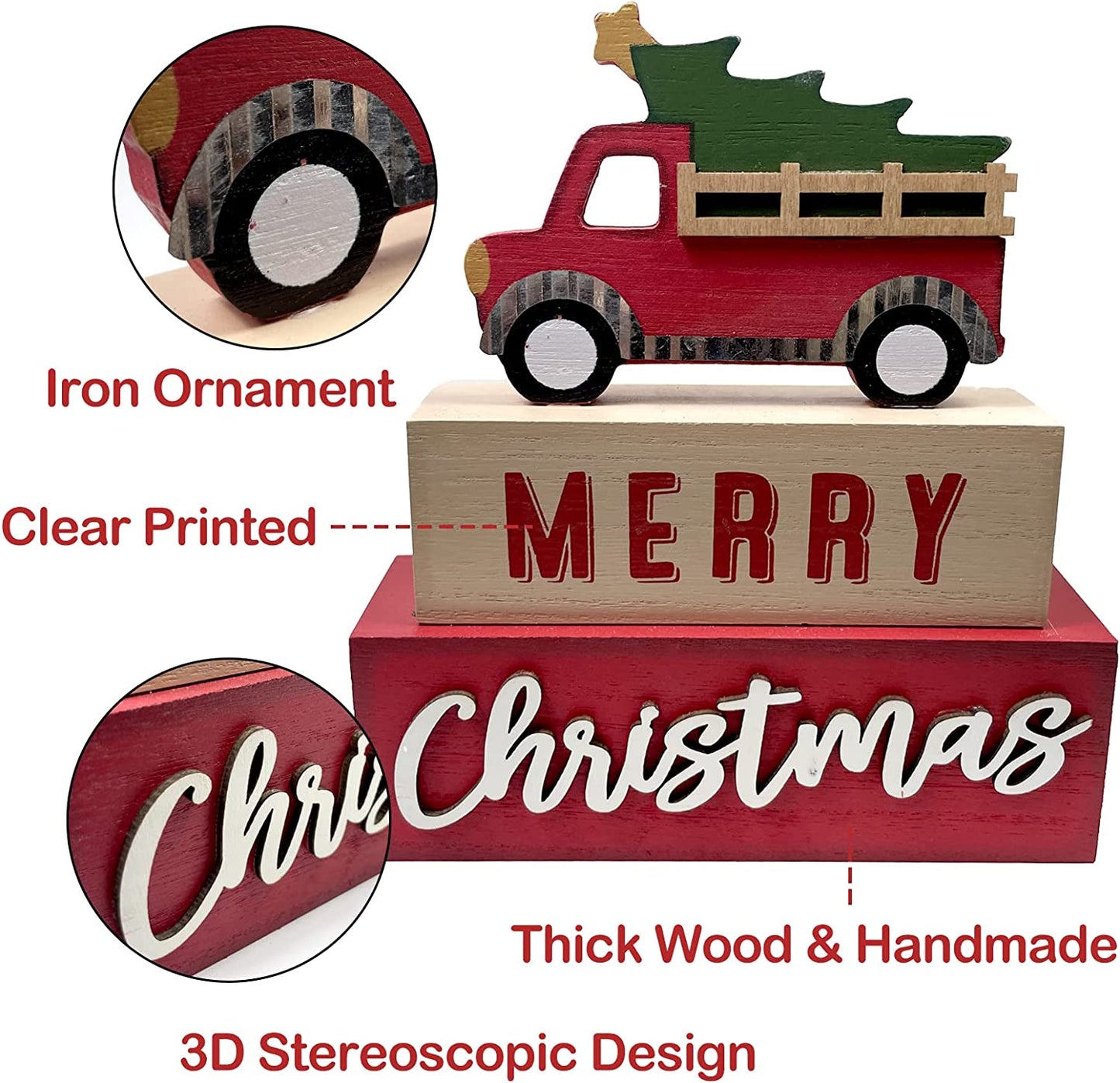 Rustic Wood Christmas Decorations, Truck