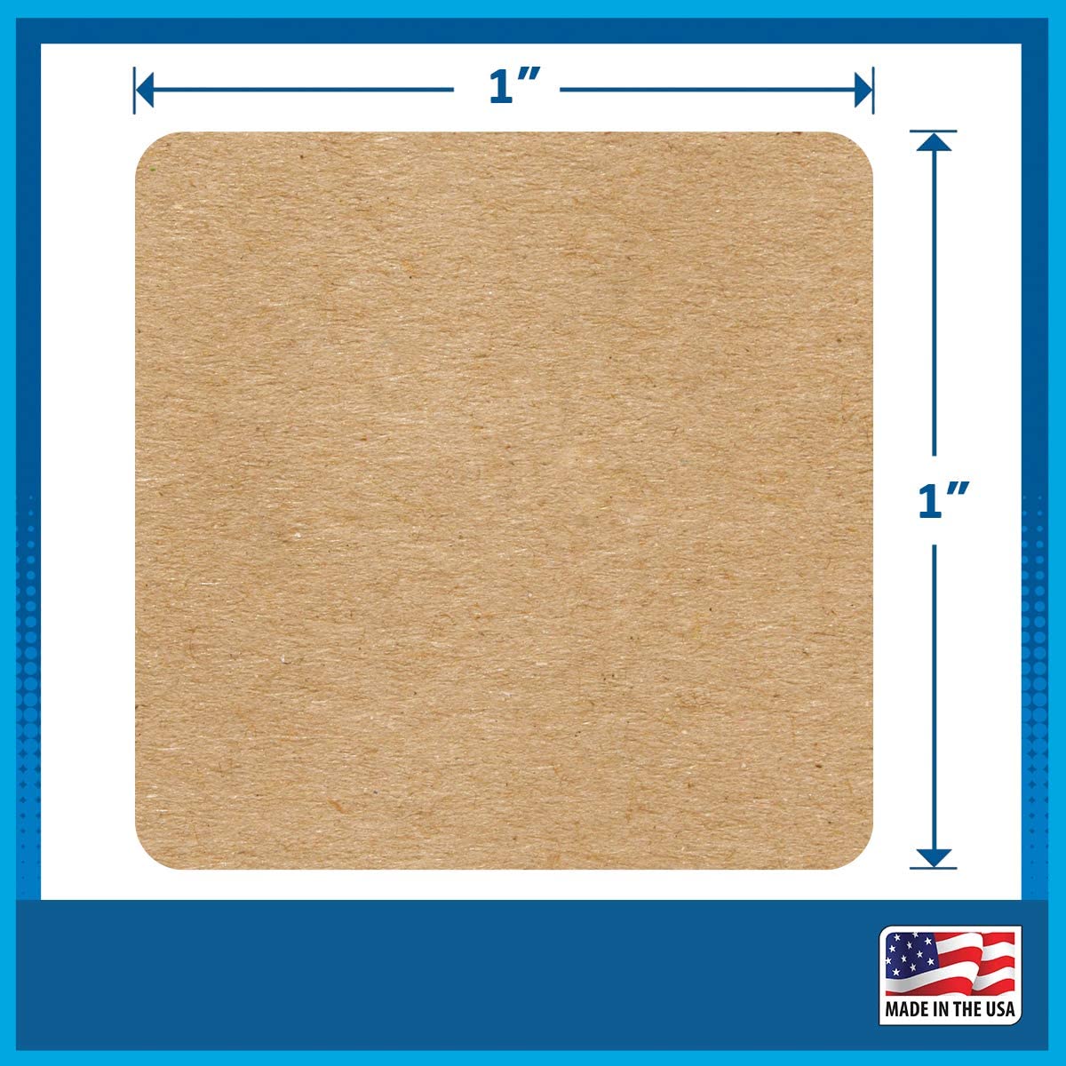 Roll of 1,000 1" Square Labels (Kraft Brown)