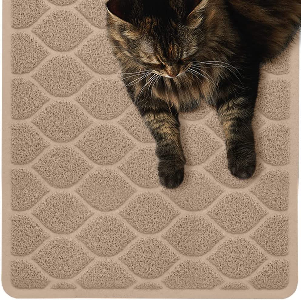 Durable, Easy-Clean Mat for Small Pets, 35" x 23" (Taupe)