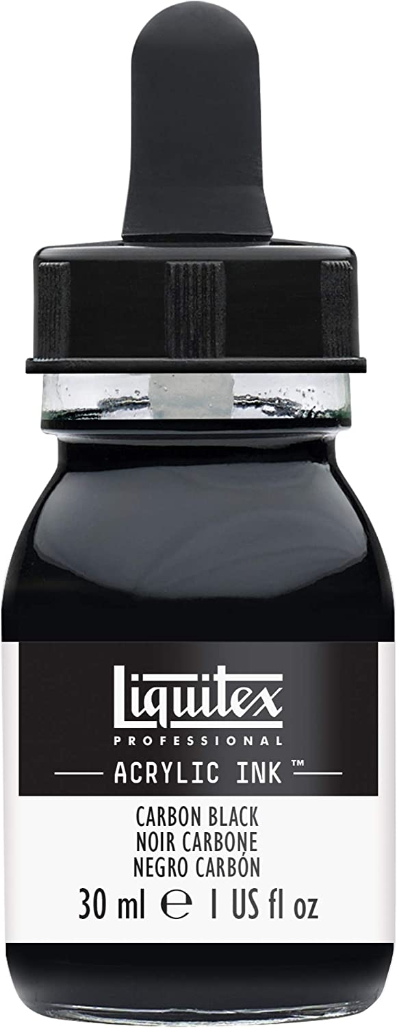 Professional Acrylic Ink, 1oz Bottle, Carbon Black