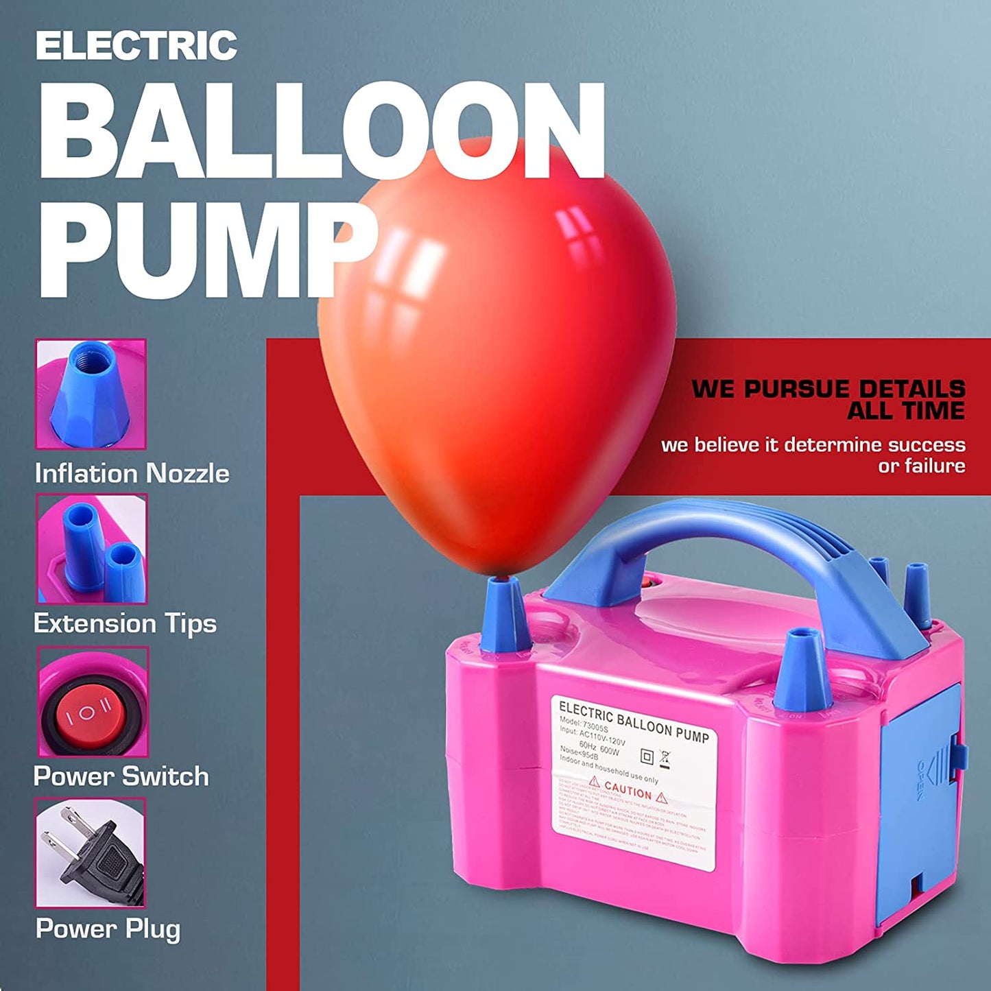 Air Balloon Pump - 110V 600W [Rose Red]