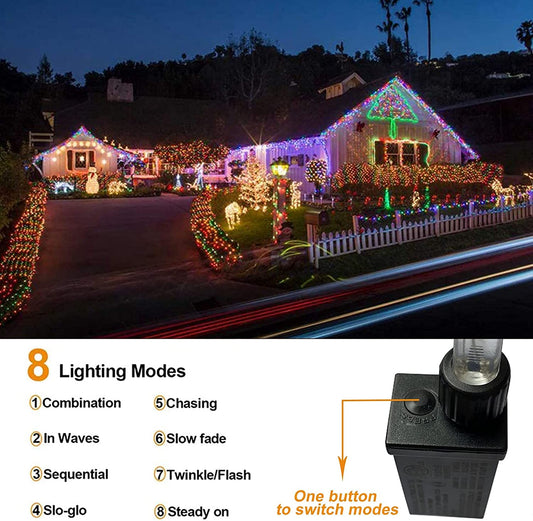 Christmas lights for decoration, 400 LED, 33 feet, Multicolor