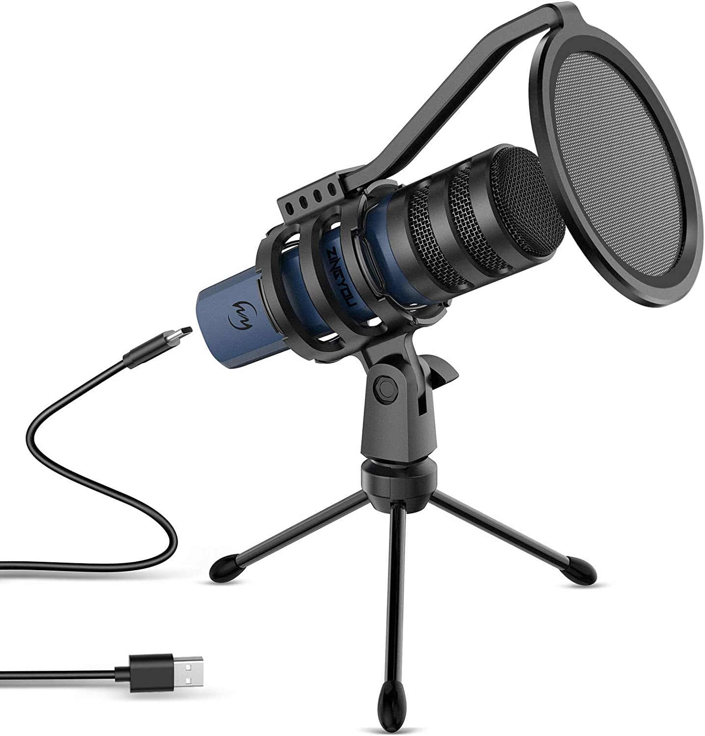 Computer Microphone, USB PC Condenser (Blue)