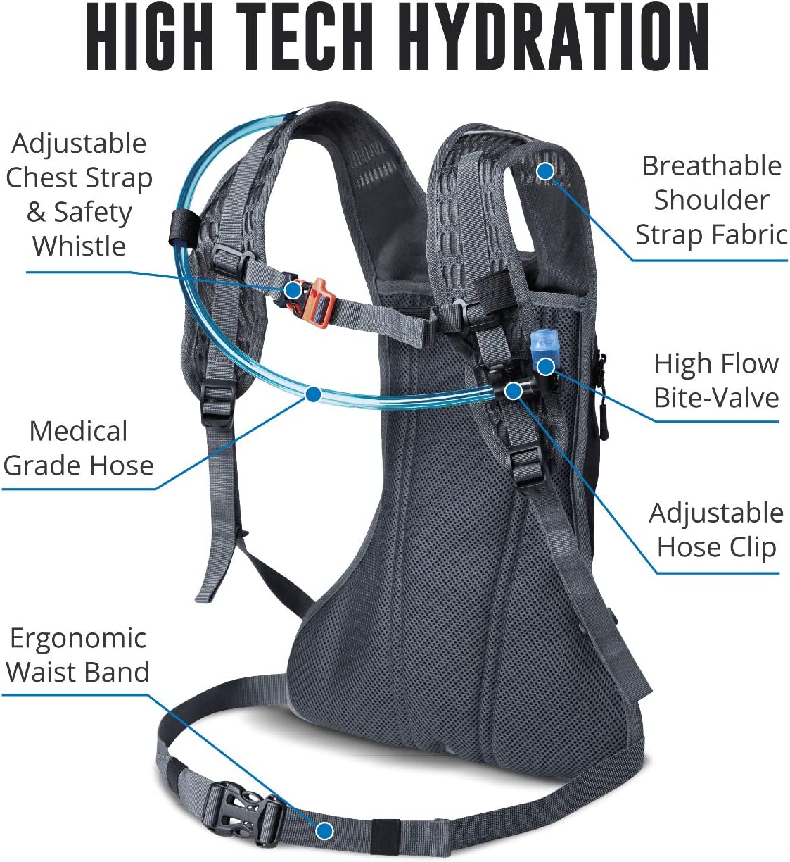 2L Hydration Pack with Storage, Green