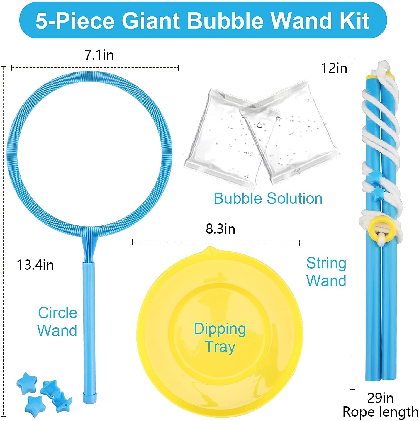 giant bubble wand kit including bubble solution