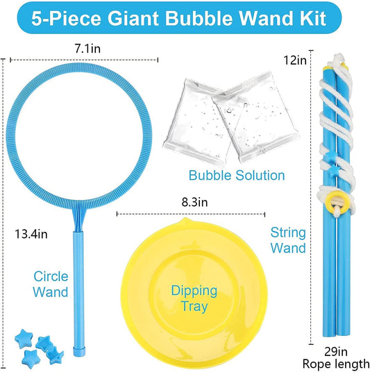 giant bubble wand kit including bubble solution