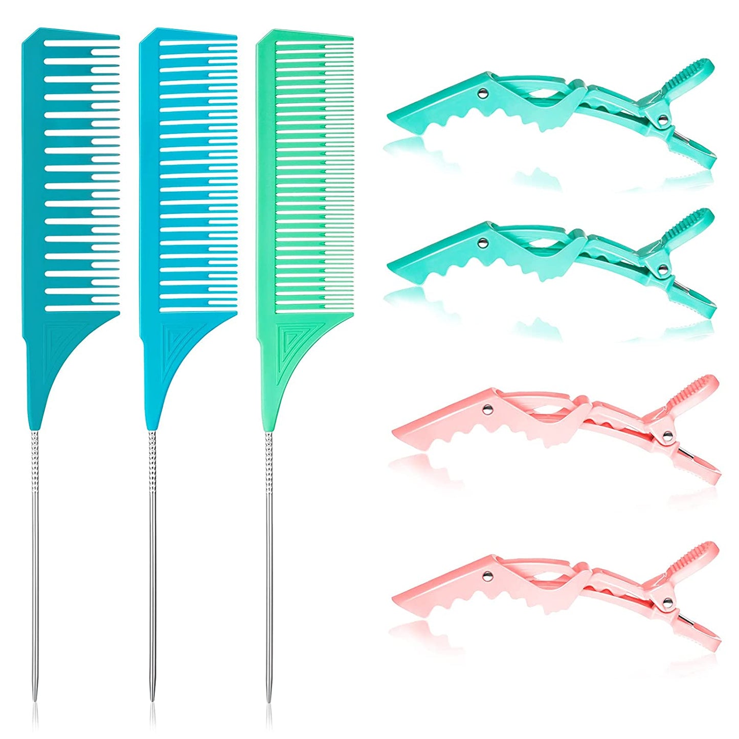 3-piece highlighter combs with 4 alligator clips(fresh Color)