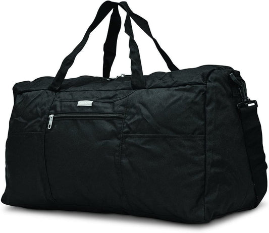 Collapsible Duffel Bag with Storage Bag, Black, Medium