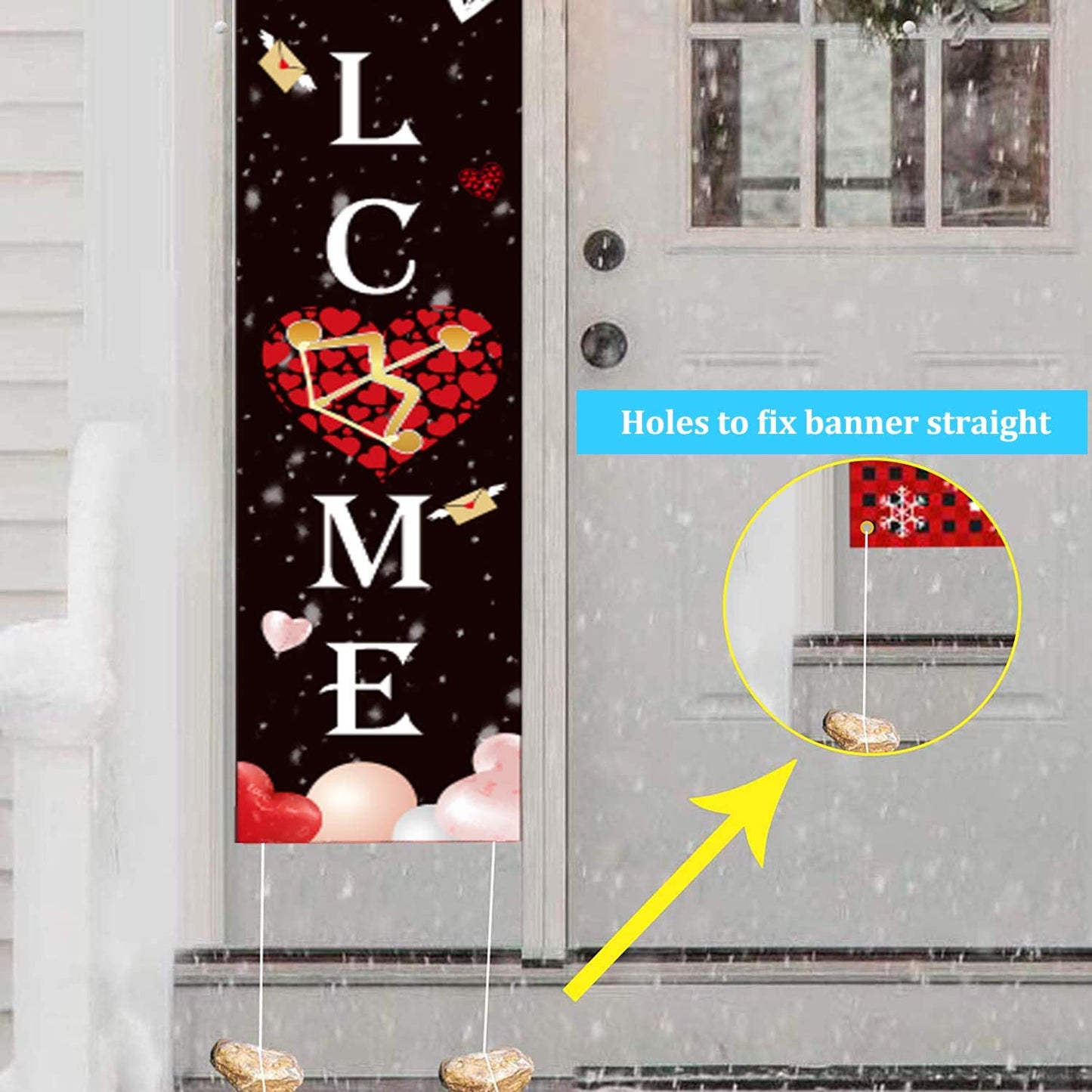 Valentine's Day Porch Banner (Black)