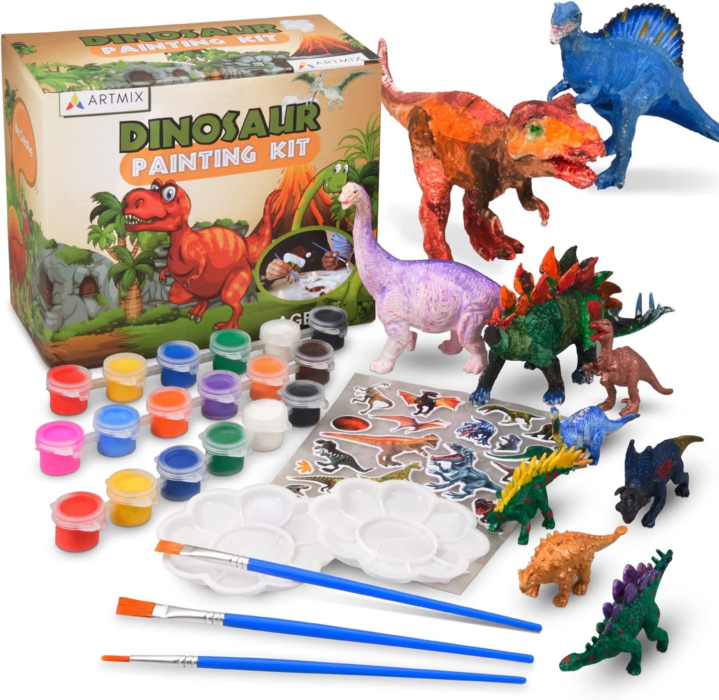 Dinosaur Painting Kit, 7.24 x 5.94 x 3.74 inches