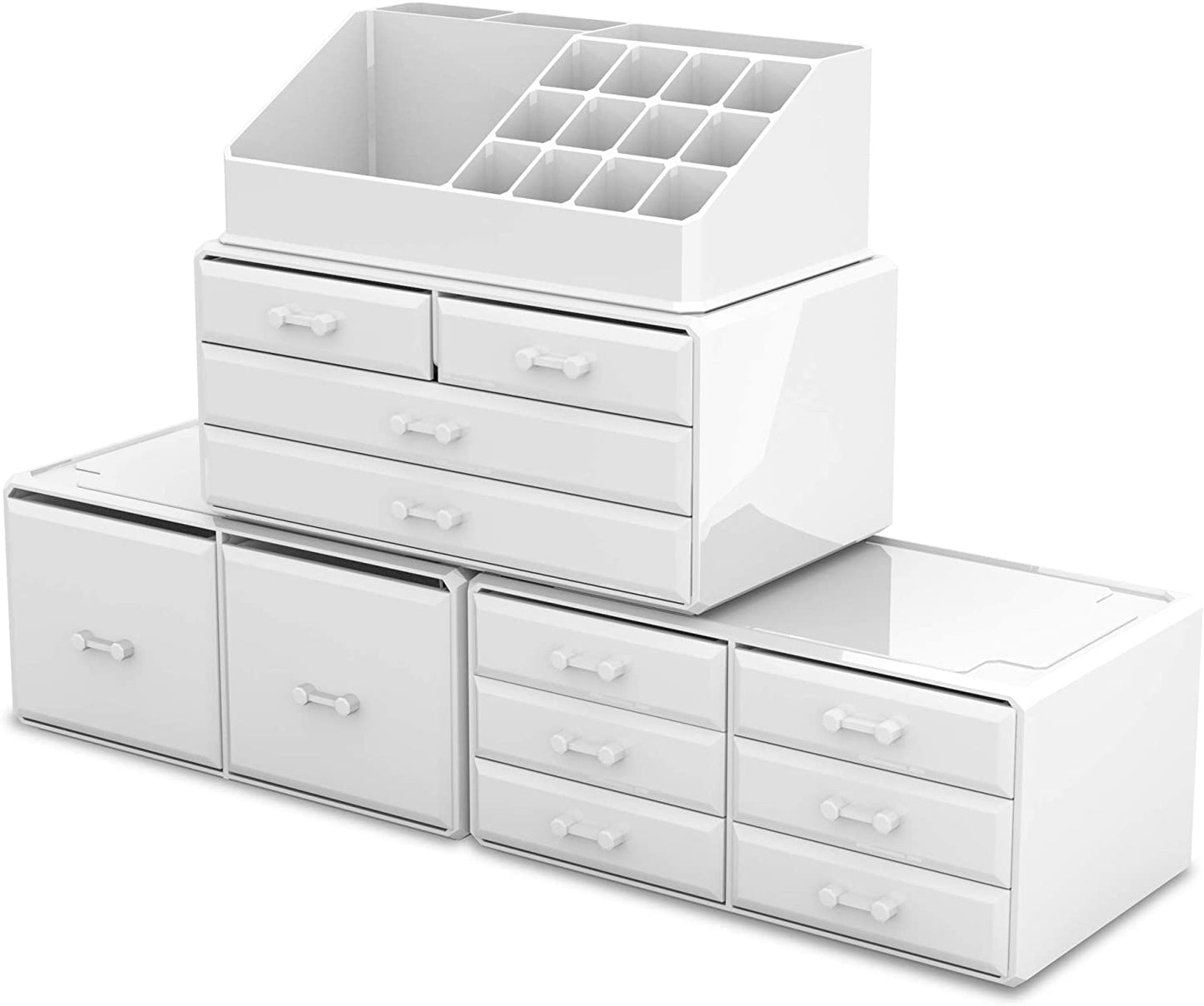 14 Drawer Makeup Cosmetic Organizer (white)