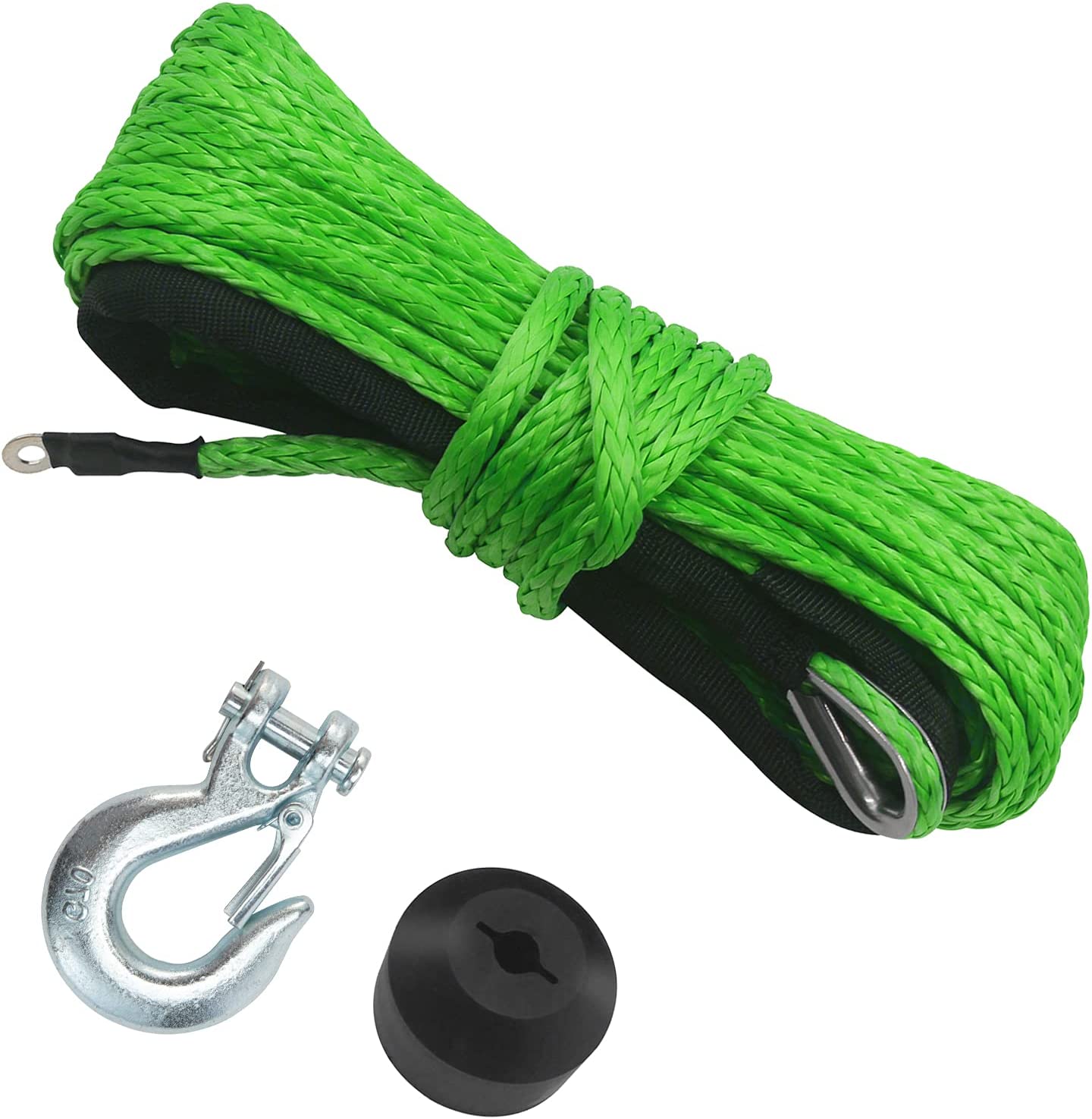 3/16" x 50' Nylon Synthetic Winch Rope (Green)