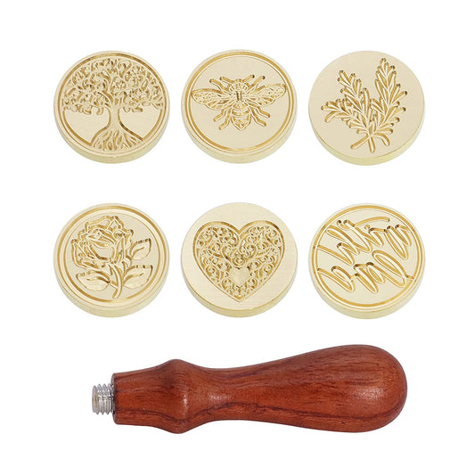 6 pcs vintage sealing wax stamp heads (Tree of Life Set)