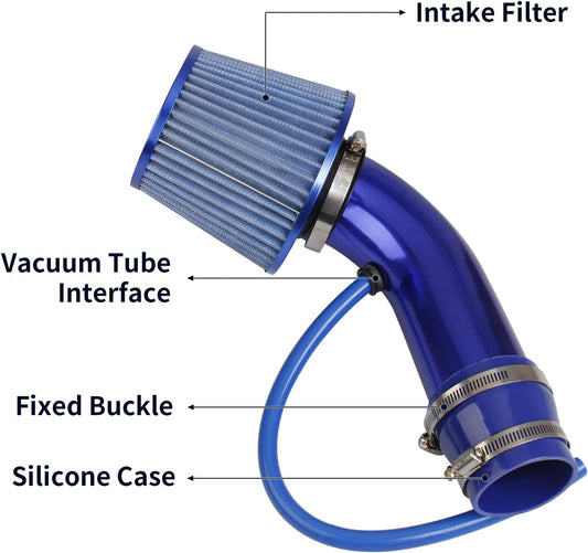 High Flow 3 Inch Cold Air Intake, Blue