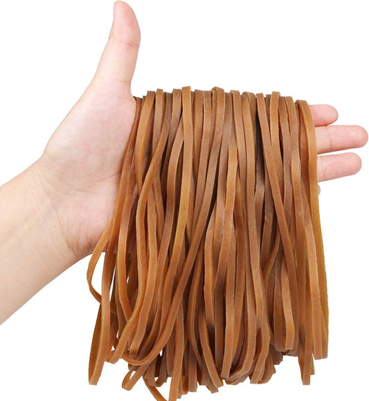 Pack of 150 large rubber bands, size 8 inches